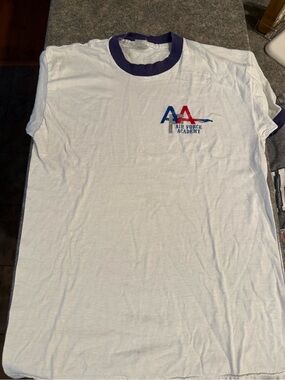 White Ringer Tee with Navy Collar